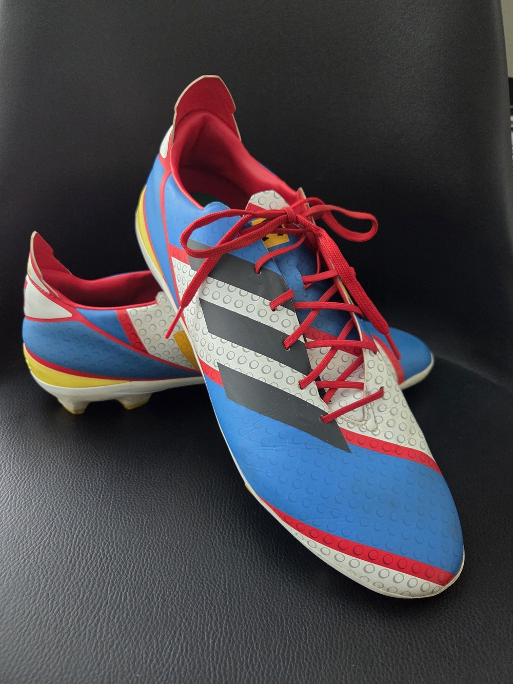 adidas Leggo Men's Blue, Red & Yellow Soccer Cleats